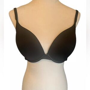 Olga Flirty Underwire Plunge Push-up Bra Blk 38C